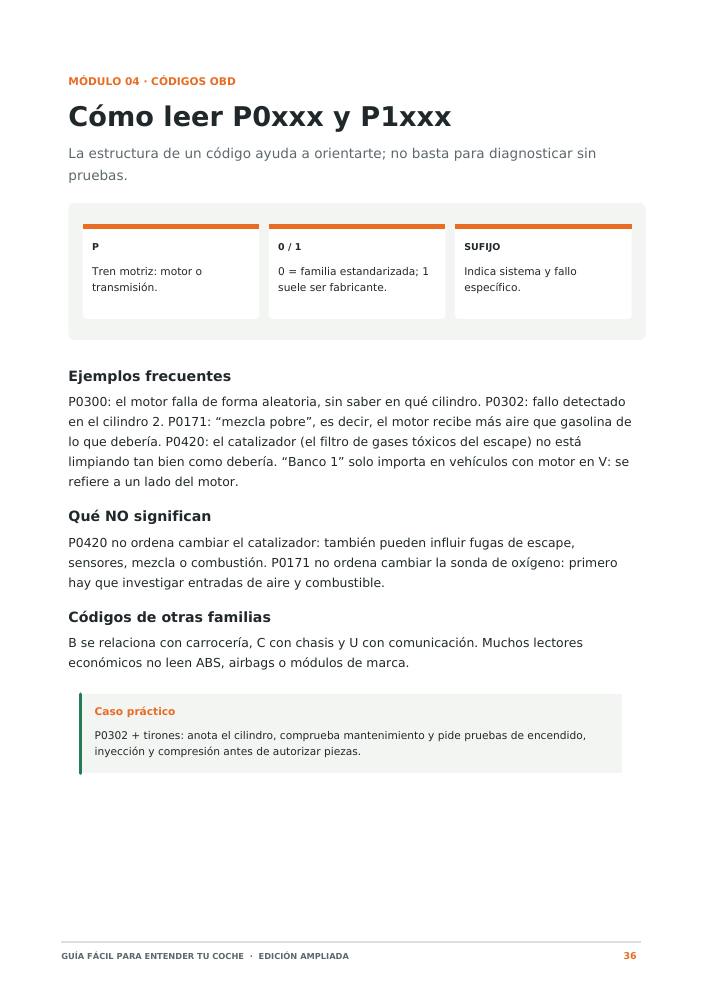Página del módulo 04: cómo leer P0xxx y P1xxx